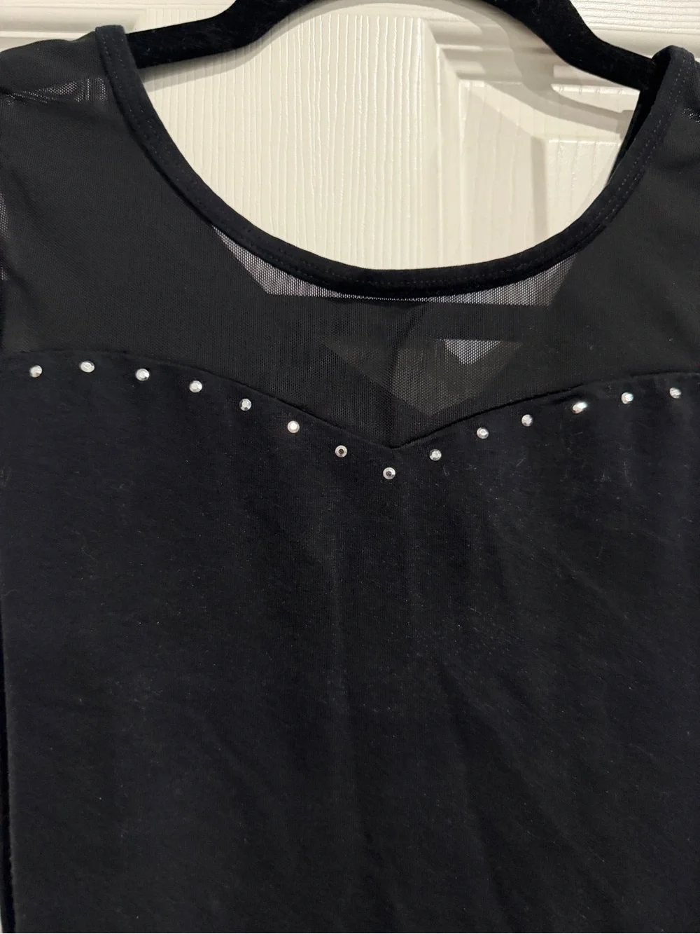 Set of 2 Cat & Jack Black Rhinestone Mesh Insert Leotard